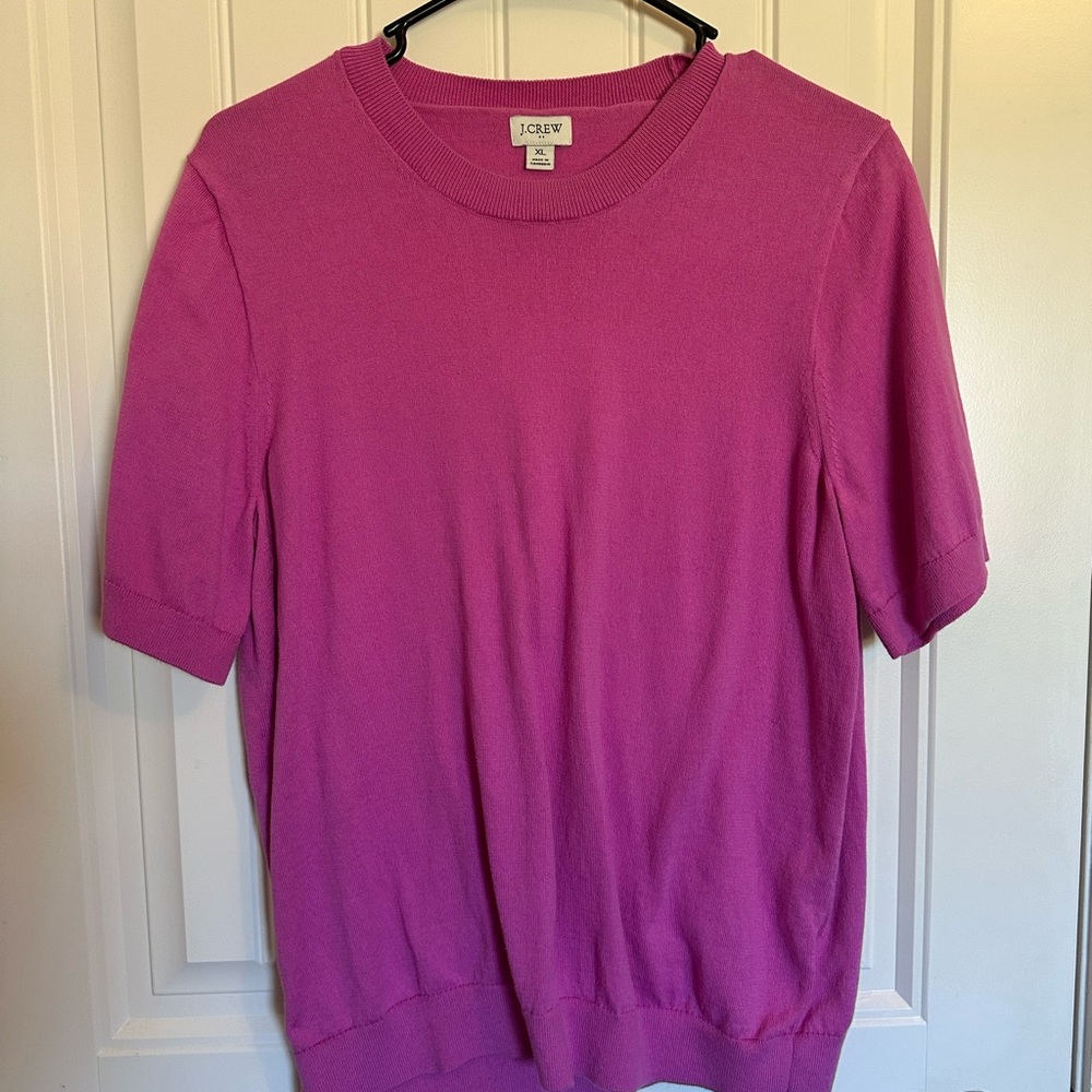 J.Crew Knit Pink Short Sleeve Blouse